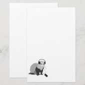 Funny Music Lover Ferret Briefpapier (Voorkant / Achterkant)