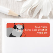Funny Music Lover Ferret Etiket (Insitu)