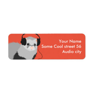 Funny Music Lover Ferret Etiket