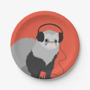Funny Music Lover Ferret Papieren Bordje