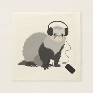 Funny Music Lover Ferret Servet