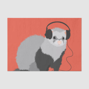 Funny Music Lover Ferret Tissuepapier