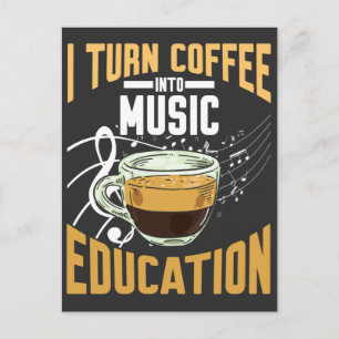 Funny Music Teacher Coffee Lover School Humor Briefkaart