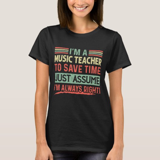 Funny Music Teacher T-Shirt (Voorkant)