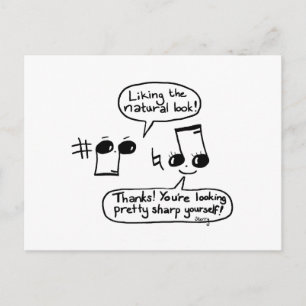 Funny Musical Compliments Cartoon: Versie II Briefkaart