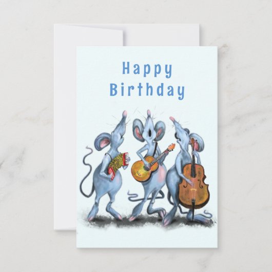 Funny Musical Mouse Band Carte d'anniversaire (Devant)