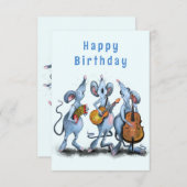 Funny Musical Mouse Band Carte d'anniversaire (Devant / Derrière)