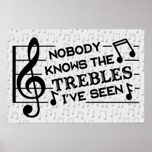 Funny Musicians Treble Joke Pun   Muziekleraren Poster