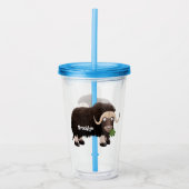 Funny musk ox cartoon illustratie acryl drinkbeker (Voorkant)