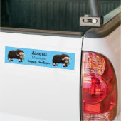Funny musk ox cartoon illustratie bumpersticker (Op Truck)