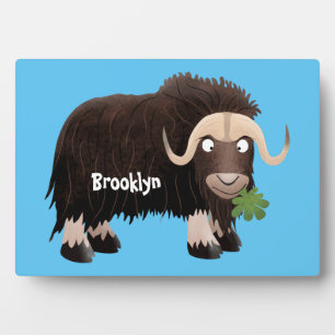 Funny musk ox cartoon illustratie fotoplaat