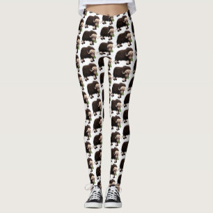 Funny musk ox cartoon illustratie leggings