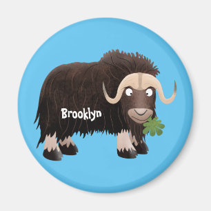 Funny musk ox cartoon illustratie magneet