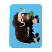 Funny musk ox cartoon illustratie magneet (Verticaal)