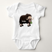 Funny musk ox cartoon illustratie romper (Voorkant)