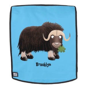 Funny musk ox cartoon illustratie rugtassen
