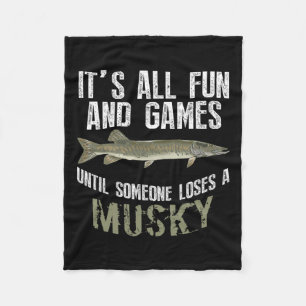 Funny Musky Vist Muskellung Freshwater Vis en Fleece Deken