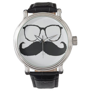 Funny Mustache 4 Horloge