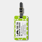 FUNNY MUSTACHE BAGAGELABEL | GROENE STIPPEN (Voorkant verticaal)