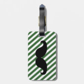 FUNNY MUSTACHE BAGAGELABEL | GROENSE STRIPES (Achterkant verticaal)