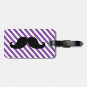 FUNNY MUSTACHE BAGAGELABEL | PAARSE STRIPEN (Achterkant horizontaal)