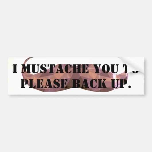 Funny Mustache bumper sticker (Voorkant)