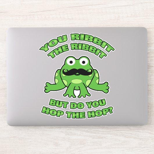 Funny Mustache Cartoon Frog Sticker (Computer)