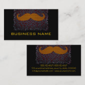 Funny Mustache en Plain Black Visitekaartje (Voorkant / Achterkant)