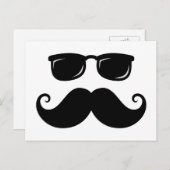 Funny mustache en zonnebril briefkaart (Voorkant / Achterkant)