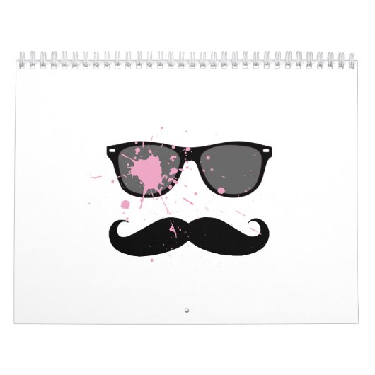 Funny Mustache en zonnebrillen Kalender (Hoes)