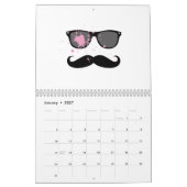 Funny Mustache en zonnebrillen Kalender (Jan 2027)