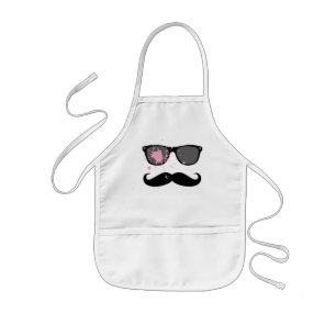 Funny Mustache en zonnebrillen Kinder Schort