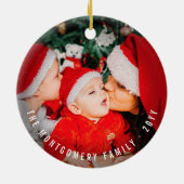 Funny Mustache Face kerstcadeaufoto Keramisch Ornament (Achterkant)