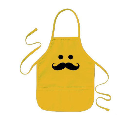 Funny Mustache Face Kinder Apron Kinder Schort (Voorkant)