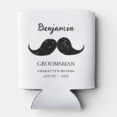 Funny Mustache Groomsmen Wedding Blikjeskoeler (Achterkant)