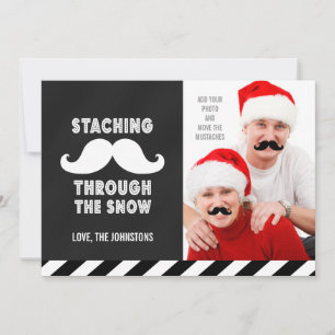 FUNNY MUSTACHE HOLIDAY GREETCARD FEESTDAGENKAART