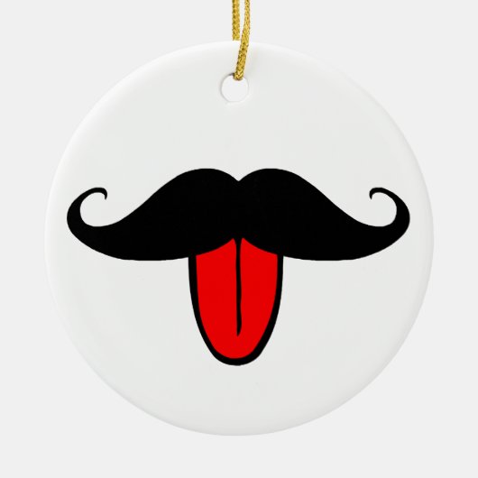 Funny mustache keramisch ornament (Voorkant)