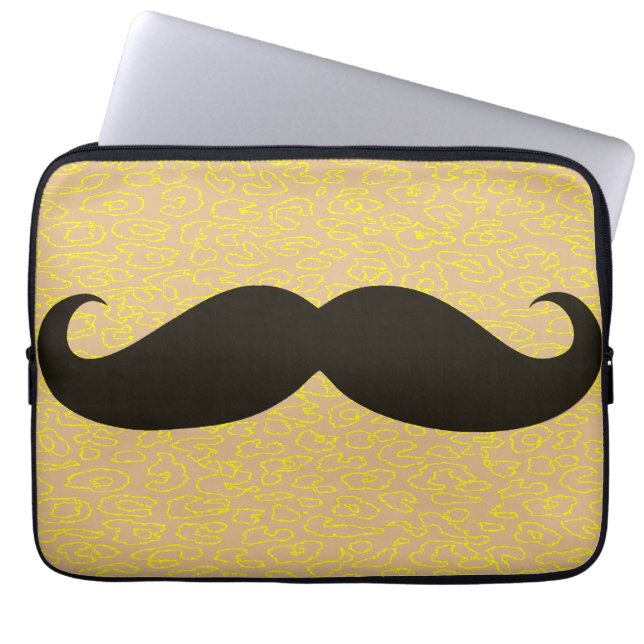 Funny Mustache Laptop Sleeve (Voorkant)