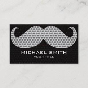 Funny Mustache Metal Hole Visitekaartje