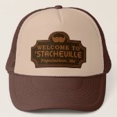 Funny Mustache Mo Welkom Sign Trucker Pet (Voorkant)