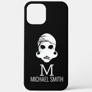 Funny Mustache Monogram #2 iPhone 12 Pro Max Hoesje