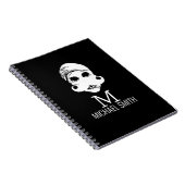 Funny Mustache Monogram Notitieboek (Rechterzijde)