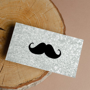 Funny Mustache noire et blanc brillant argent