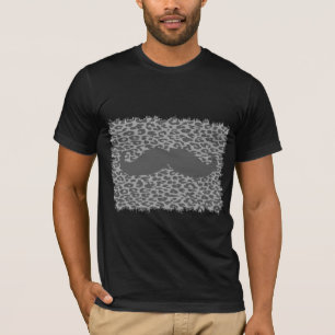 Funny Mustache op leopard Skin 7 T-shirt