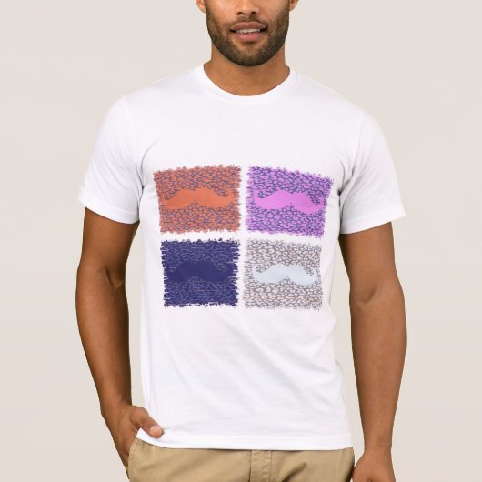 Funny Mustache op leopard Skin 8 T-shirt (Voorkant)