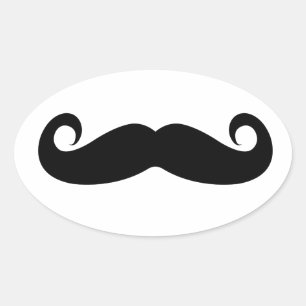 Funny Mustache Ovale Sticker