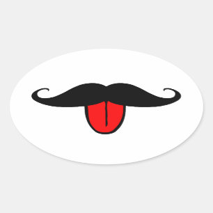 Funny mustache ovale sticker