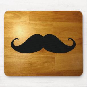 Funny Mustache over Shiny Wood Texture Background Muismat