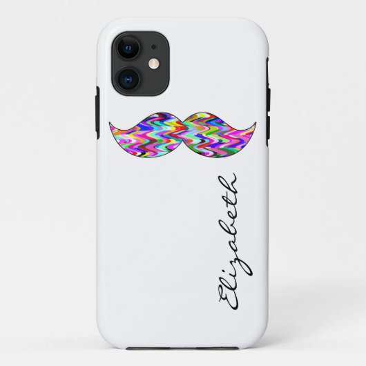 Funny Mustache Plain White Achtergrond Case-Mate iPhone Case (Achterkant)