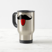 Funny mustache reisbeker (Voorkant links)
